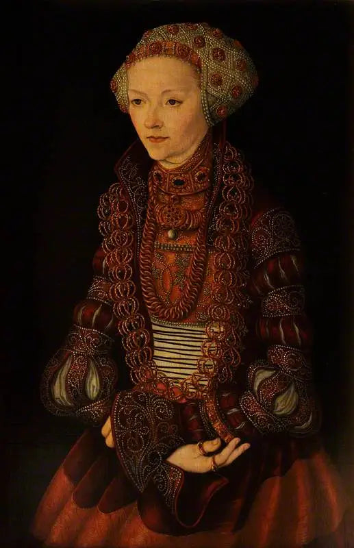 En ukjent dame, tidligere kalt Sybille de Clèves, kone av Jean Frédéric av Sachsen - Lucas Cranach den eldre