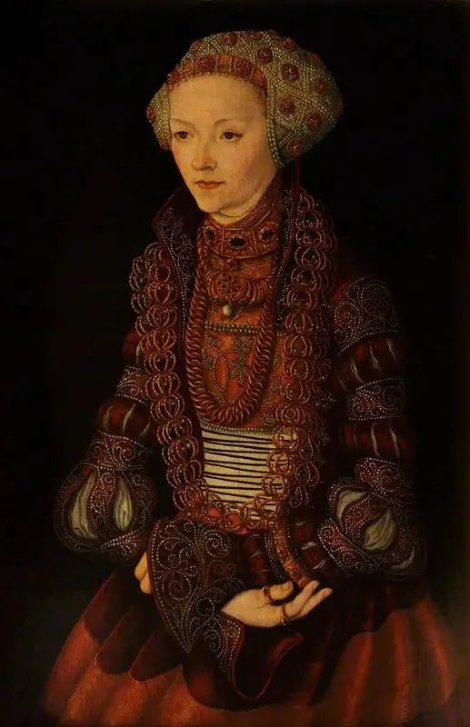 En ukjent dame, tidligere kalt Sybille de Clèves, kone av Jean Frédéric av Sachsen - Lucas Cranach den eldre