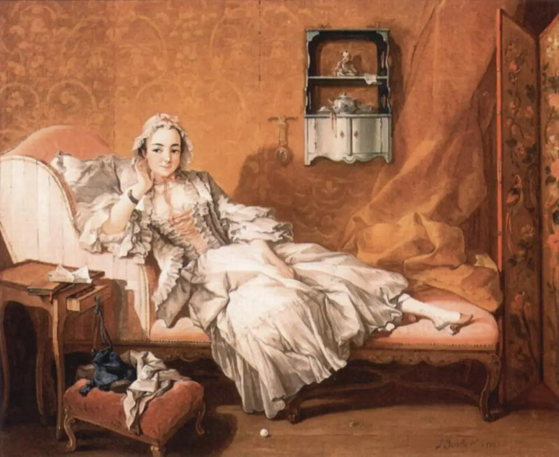 En dame på sin hvilebenk - François Boucher