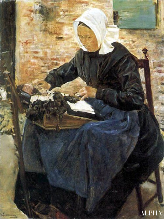 Une dentellière néerlandaise, 1881 - Max Liebermann - Reproductions de tableaux et peintures haut de gamme
