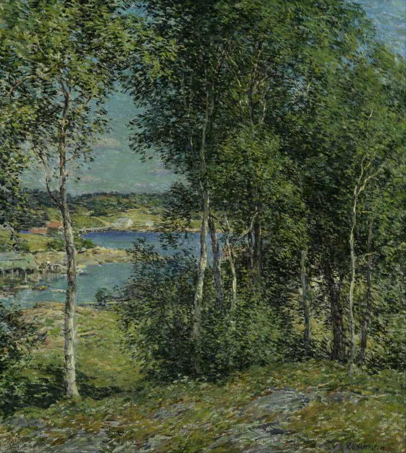 En familie av bjørketrær - Willard Metcalf