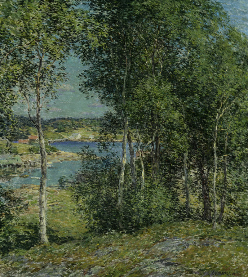 En familie av bjørketrær - Willard Metcalf