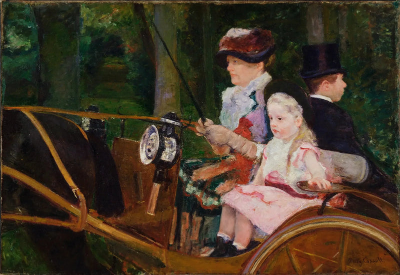 En kvinne og en jente ved rattet - Mary Cassatt