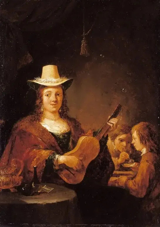 En kvinne som spiller gitar - David Teniers den Yngre

Source:
Une femme jouant de la guitare - David Teniers le Jeune