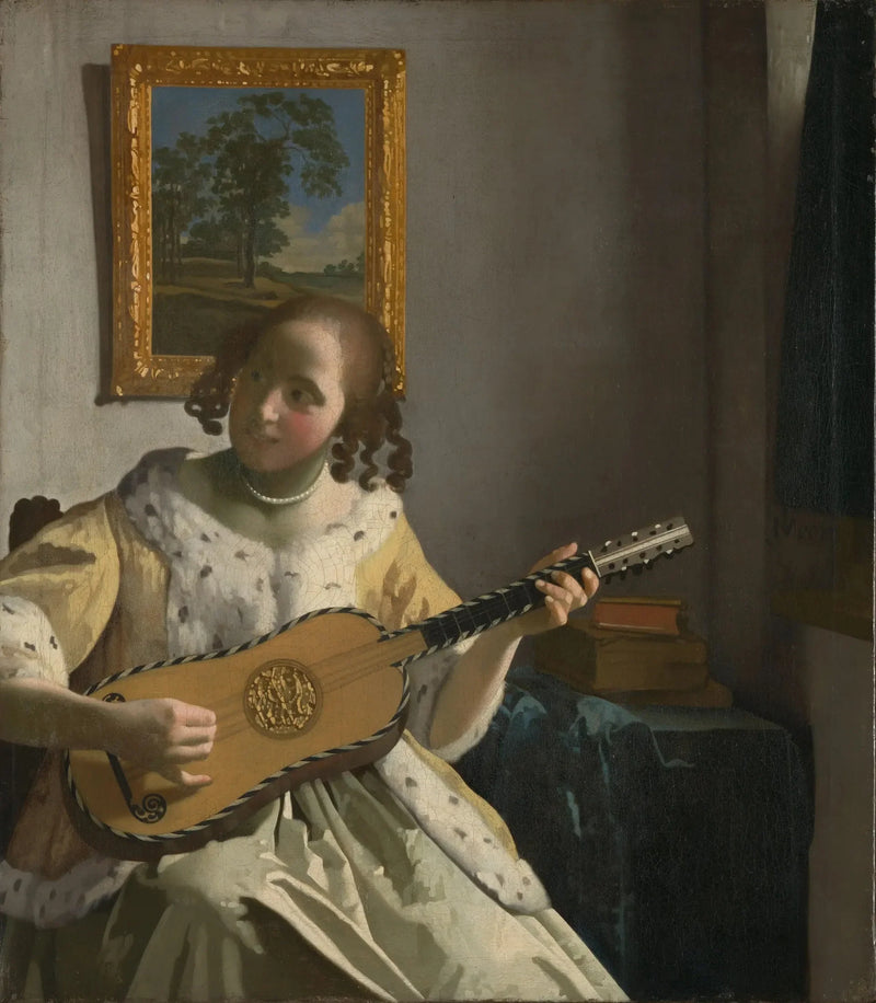 En kvinne som spiller gitar - Johannes Vermeer