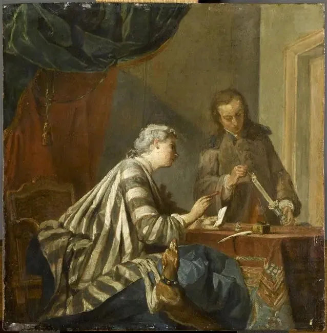 En kvinne som er opptatt av å kjøpe en bokstav - Jean Siméon Chardin