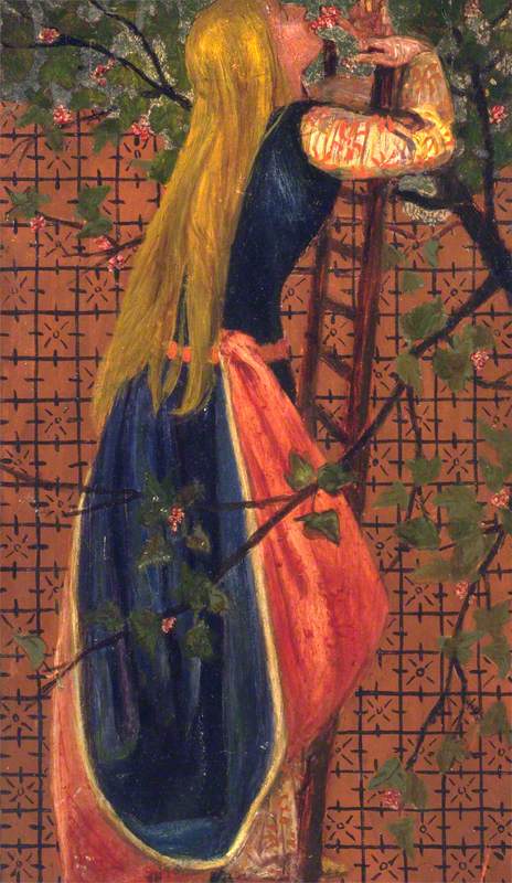 En kvinne på en stige som lukter på en blomst - Edward Burne-Jones
