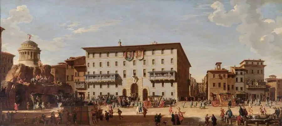 En fest på Piazza di Spagna, Roma, 1727 - Giovanni Paolo Panini

Source:
Une fête sur la Piazza di Spagna, Rome, 1727 - Giovanni Paolo Panini