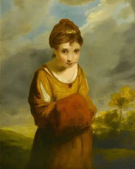 En jente med jordbær - Joshua Reynolds