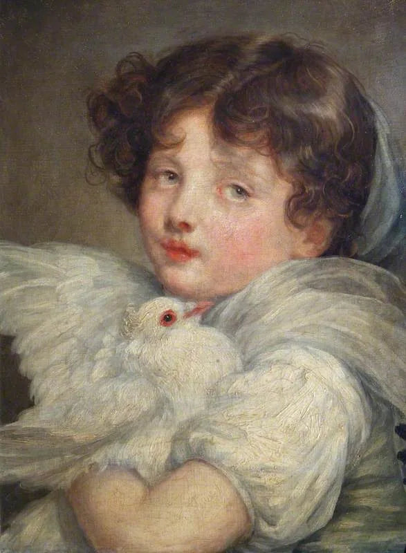 En jente med en due - Jean-Baptiste Greuze
