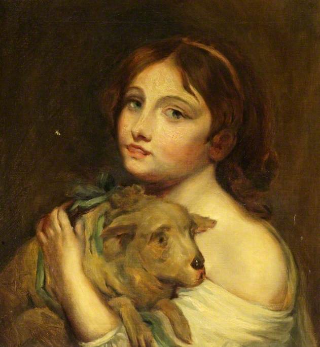 En jente med en lam - Jean-Baptiste Greuze