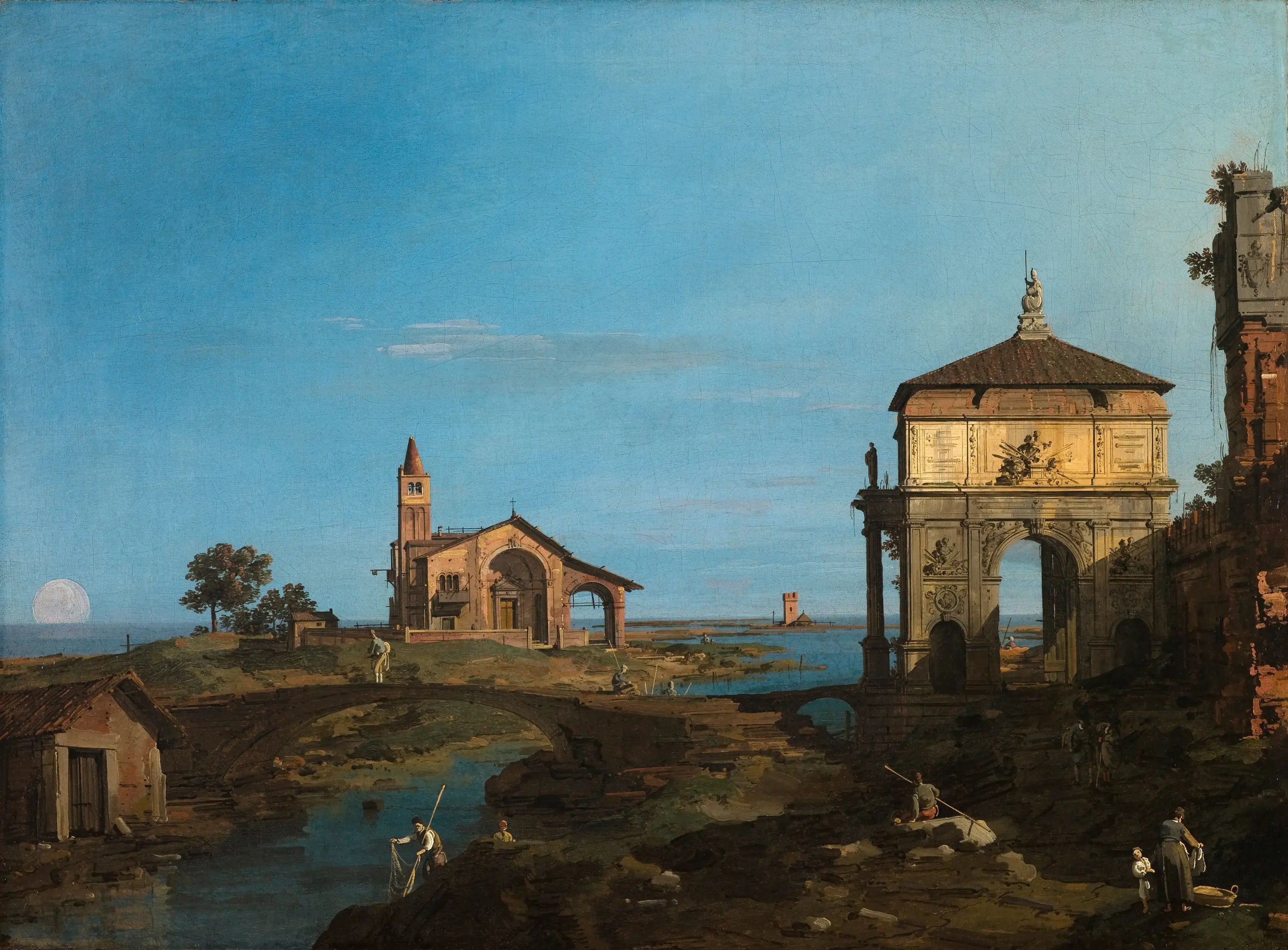 Une île de la lagune avec une arche et une église - Canaletto - Alpha Reproduction