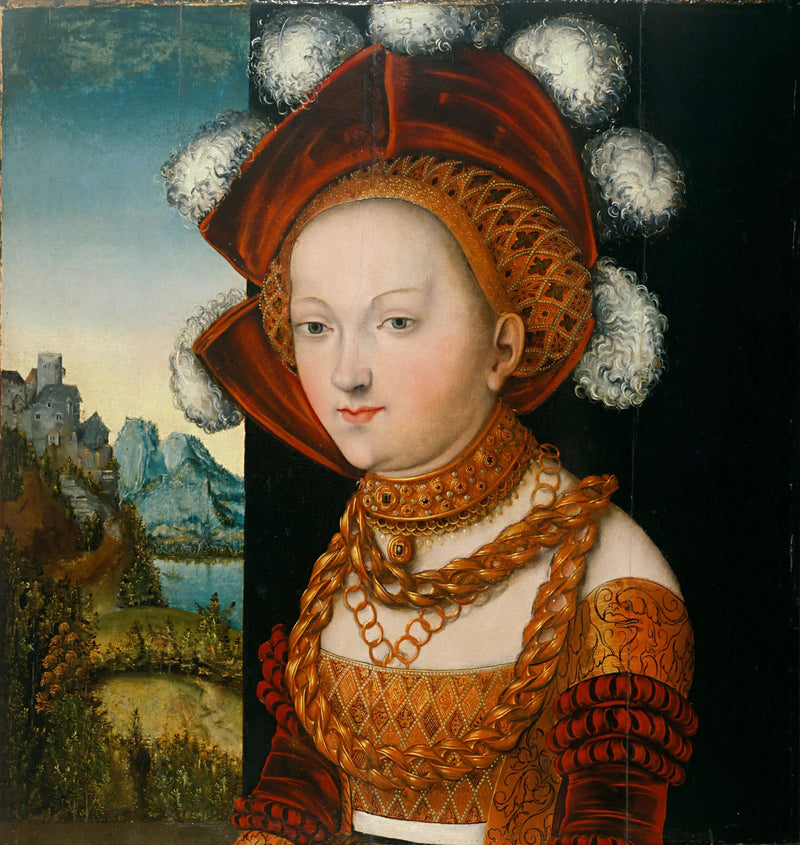 En velkledd ung kvinne / Portrett av en ung kvinne - Lucas Cranach den eldre