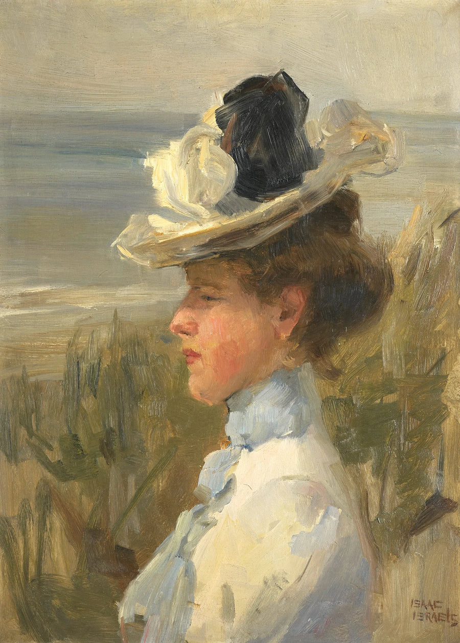 En ung kvinne som ser ut over havet - Isaac Israëls