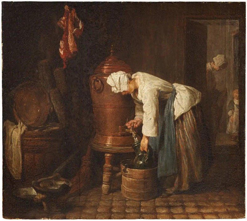 En ung jente som trekker vann fra en fontene - Jean Siméon Chardin