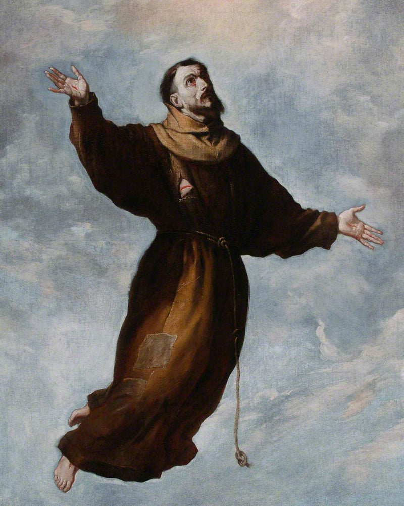 En svevende Saint Frans - Jusepe de Ribera