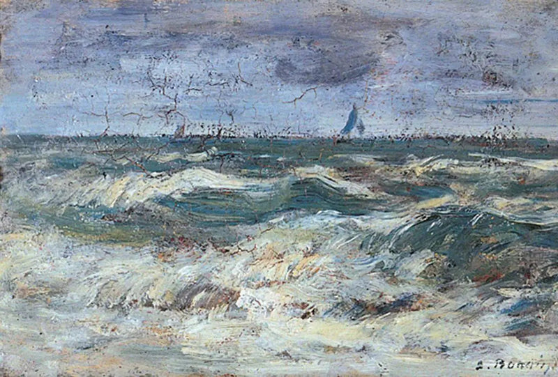 Et opprørt hav - Eugène Boudin
