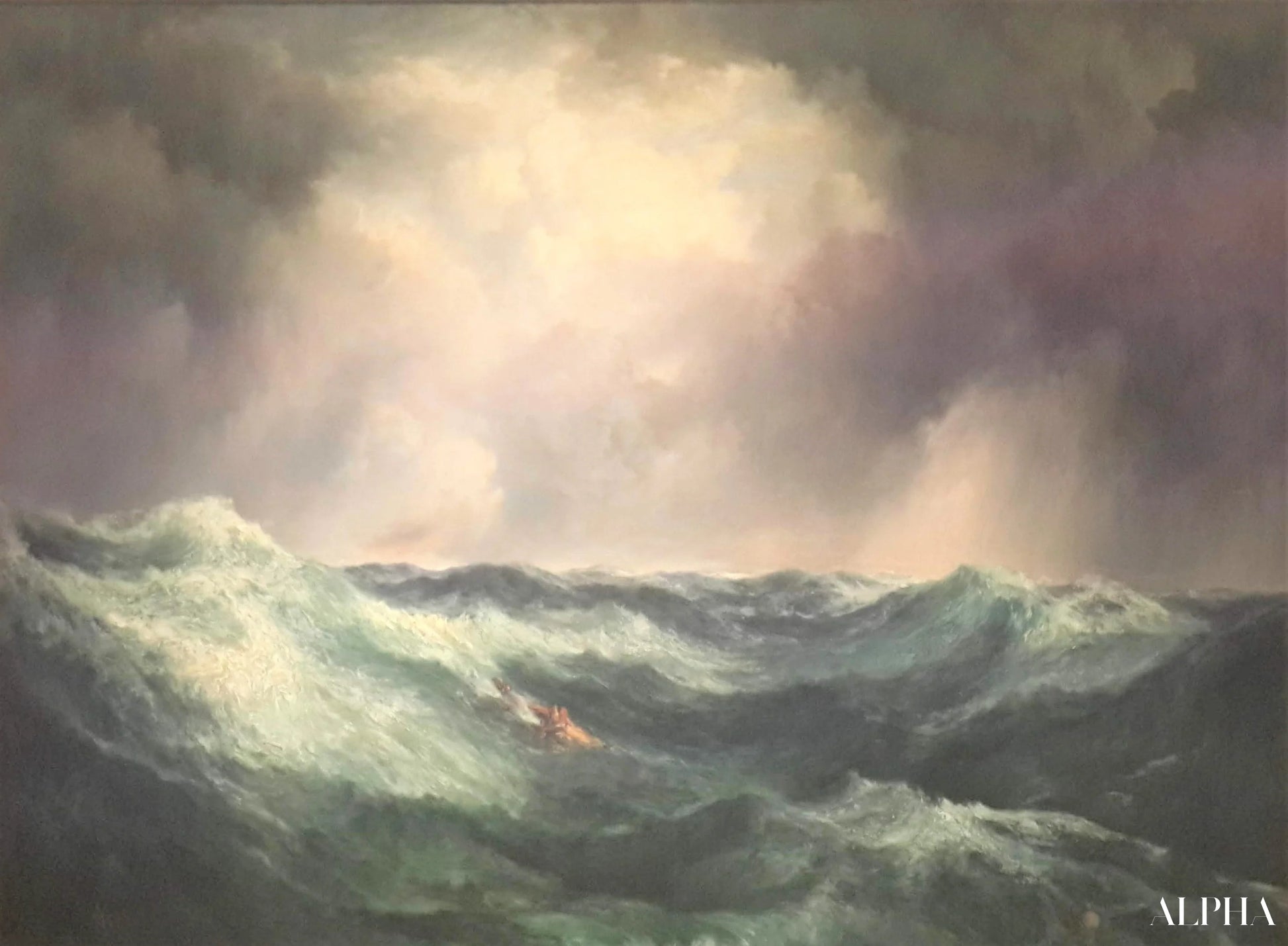 Et rasende hav, 1887 - Thomas Moran - Høykvalitets reproduksjoner av malerier og bilder
