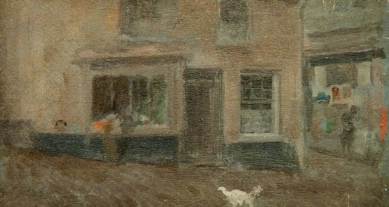 En grå note: Landsbygate, januar - James Abbott McNeill Whistler