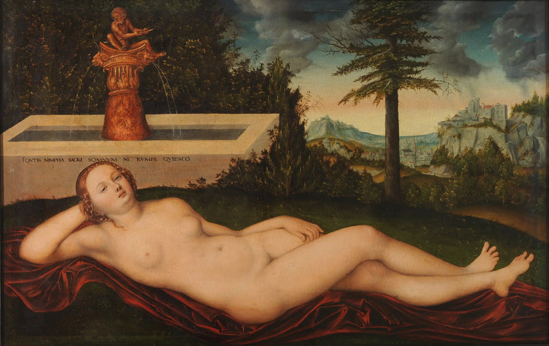 En nymfe ved en fontene - Lucas Cranach den eldre
