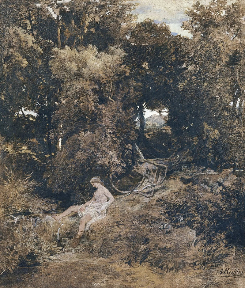 En nymfe ved fontenen (Pan, Jakt på en nymfe) - Arnold Böcklin

Source:
Une nymphe à la fontaine (Pan, À la poursuite d'une nymphe) - Arnold Böcklin