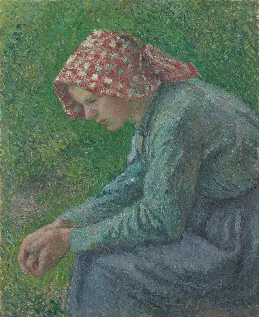 En sittende bonde - Camille Pissarro