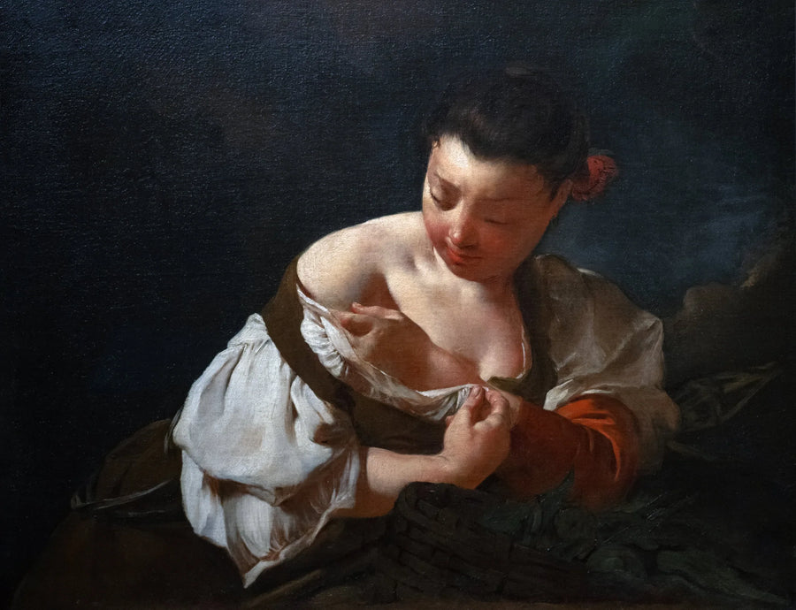 En bondekone som fanger en lopper - Giovanni Battista Piazzetta