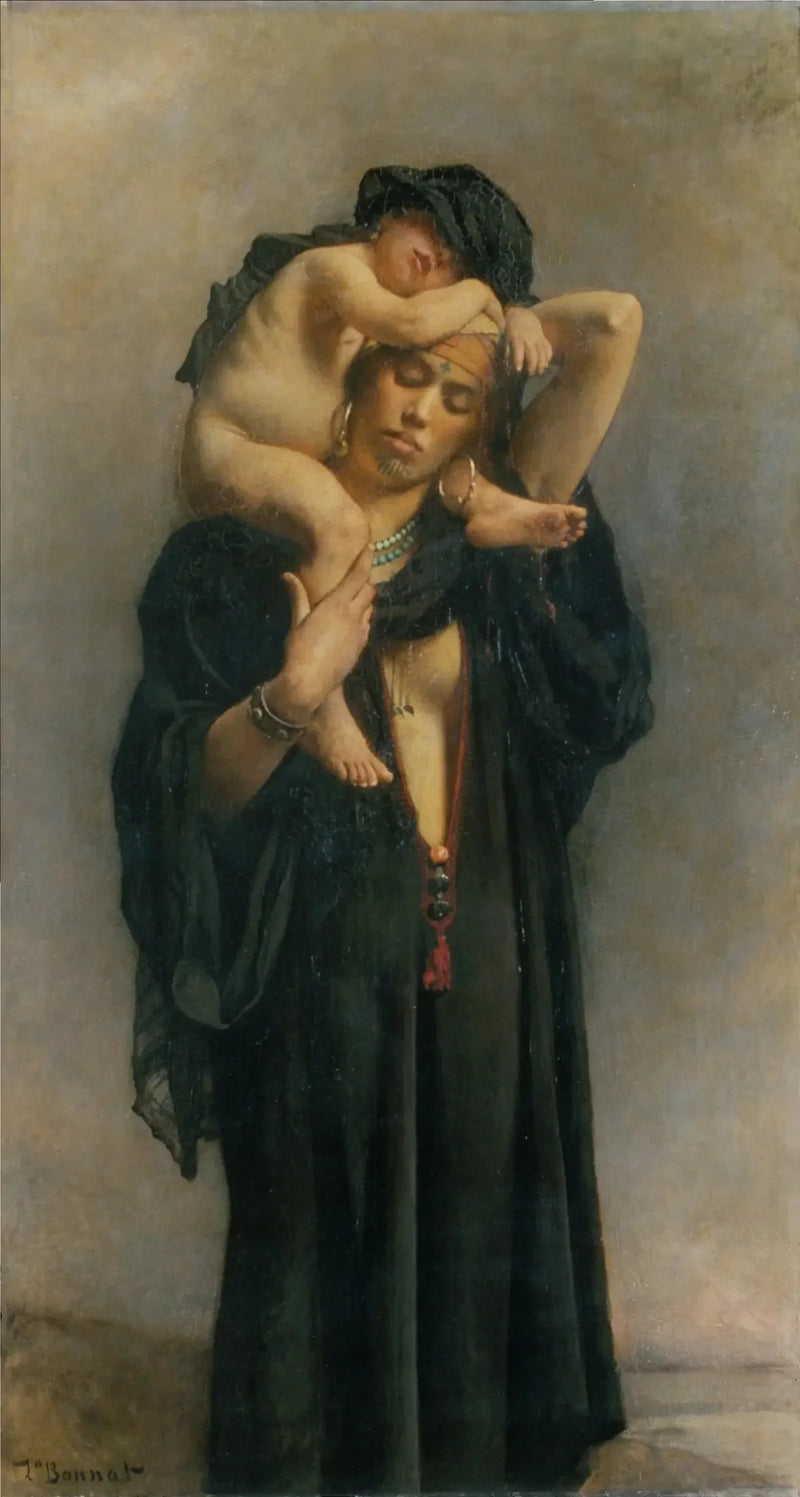 En egyptisk bondekvinne og hennes barn - Léon Bonnat