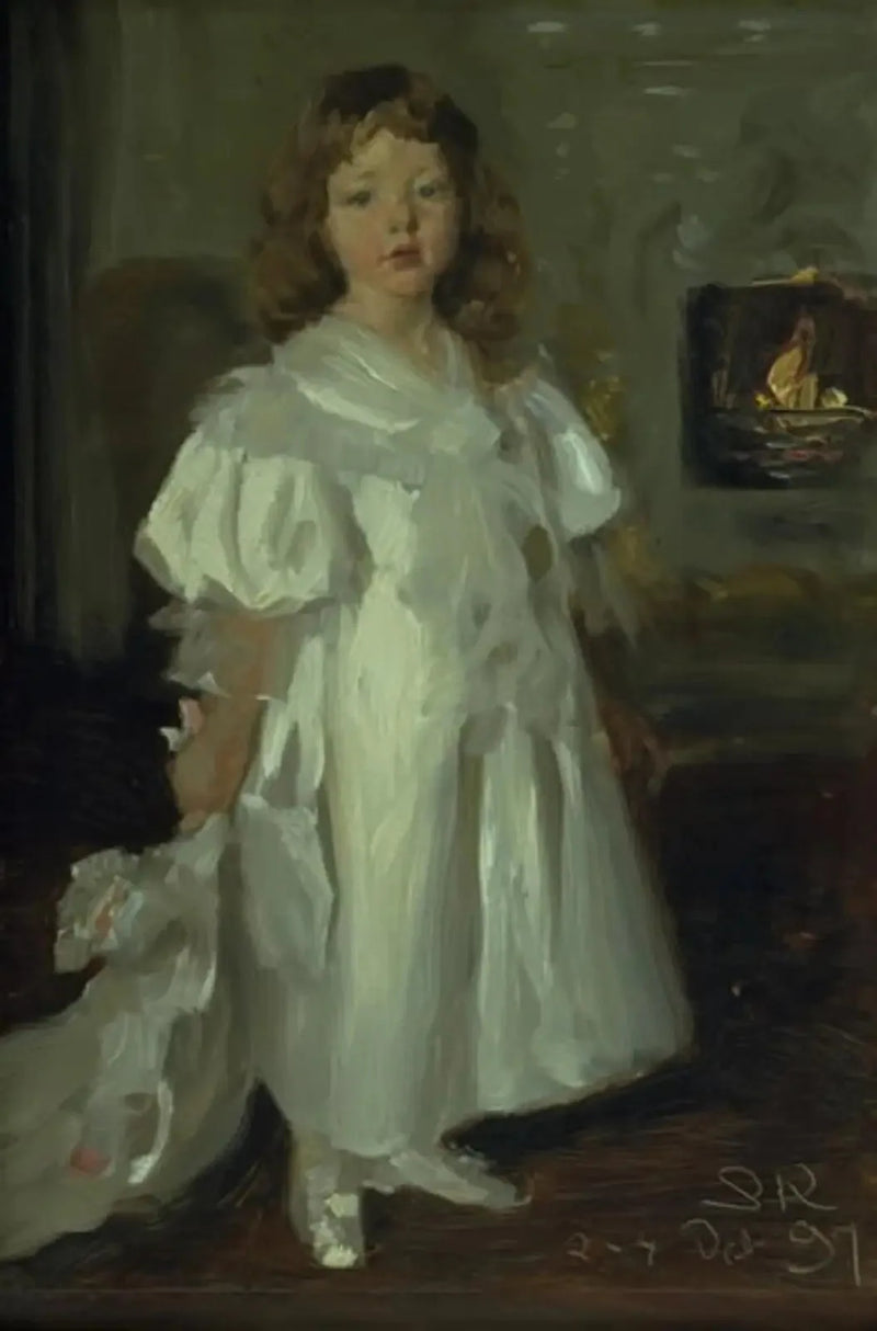 En liten jente, Helga Melchior, i lang kjole - Peder Severin Krøyer
