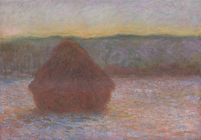 En haug med hvete (frokost, solnedgang) - Claude Monet