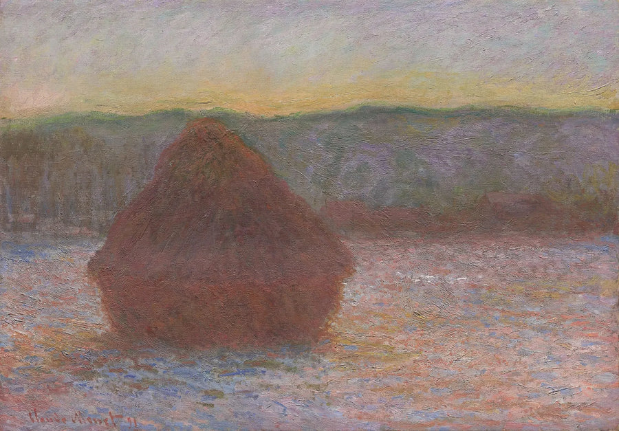 En haug med hvete (frokost, solnedgang) - Claude Monet