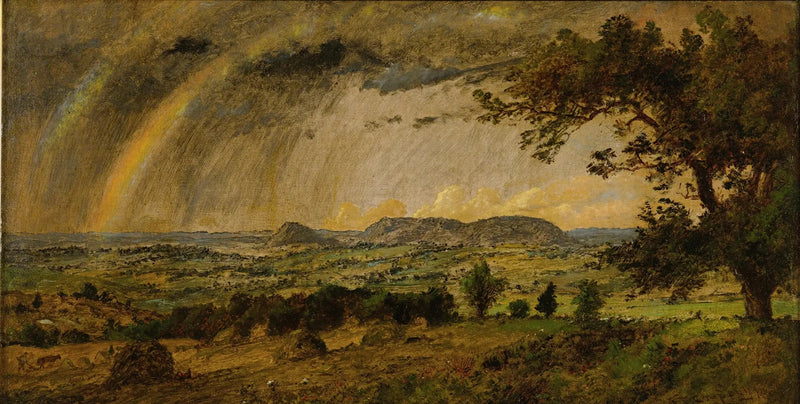 En midlertidig regn over Adam og Eva-fjellene - Jasper Francis Cropsey