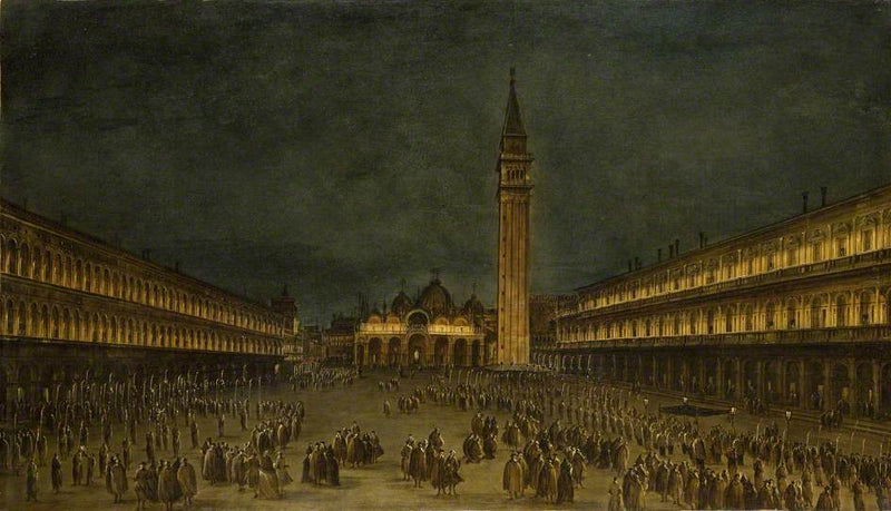 En nattlig prosesjon på Markusplassen - Francesco Guardi
