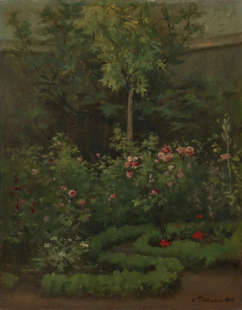 En roserhage - Camille Pissarro