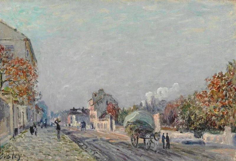 En gate i Marly - Alfred Sisley