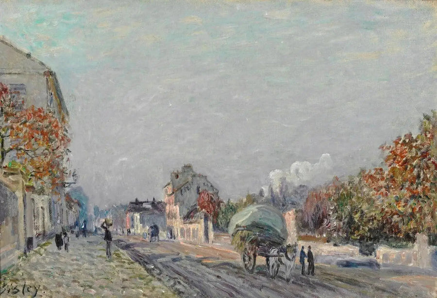 En gate i Marly - Alfred Sisley