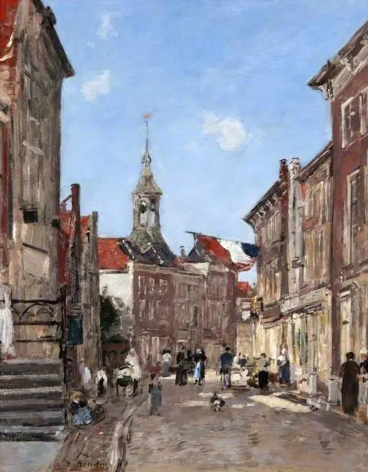 En gate i Dordrecht - Eugène Boudin