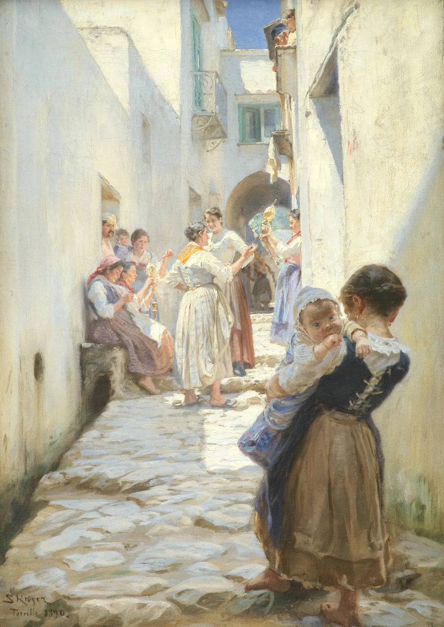 En gate i Torello, Italia - Peder Severin Krøyer