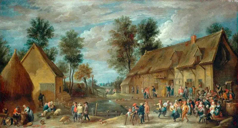 En landsbyscene med bønder som har det gøy foran en vertshus - David Teniers den Yngre

Source:
Une scène de village avec des paysans s'amusant devant une auberge - David Teniers le Jeune