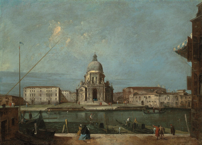 Utsikt over Grand Canal, Venezia, med Santa Maria della Salute-kirken - Francesco Guardi