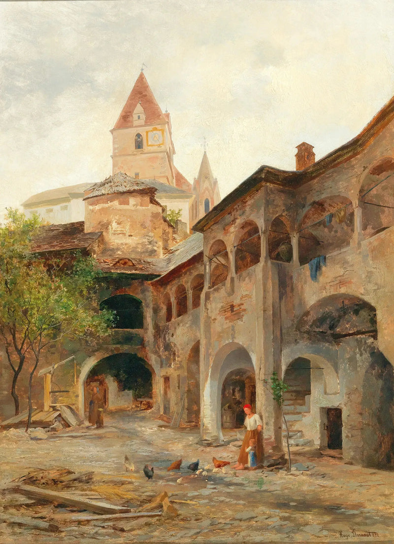 Utsikt over Theissenhoferhof i Weissenkirchen - Hugo Darnaut