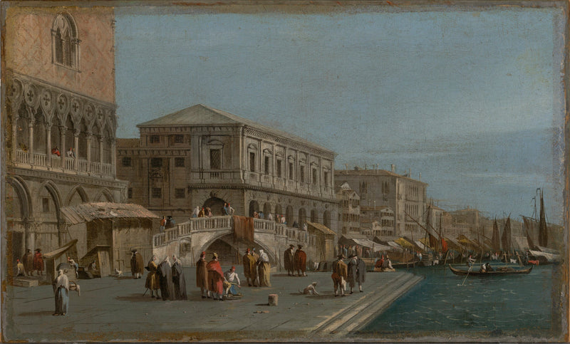 Utsikt over Molo og Riva degli Schiavone i Venezia - Francesco Guardi