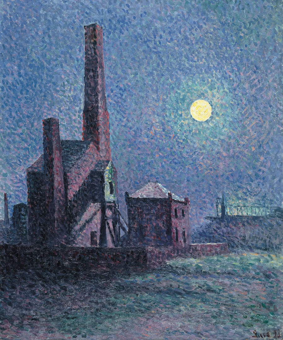 Fabrikk under måneskinn - Maximilien Luce