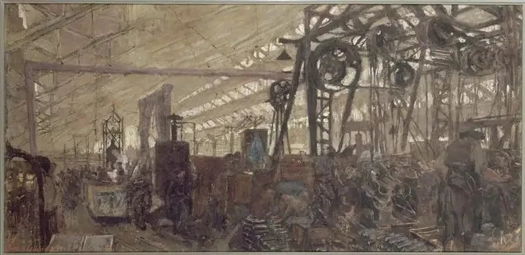 Våpenfabrikk i Lyon: smia - Édouard Vuillard