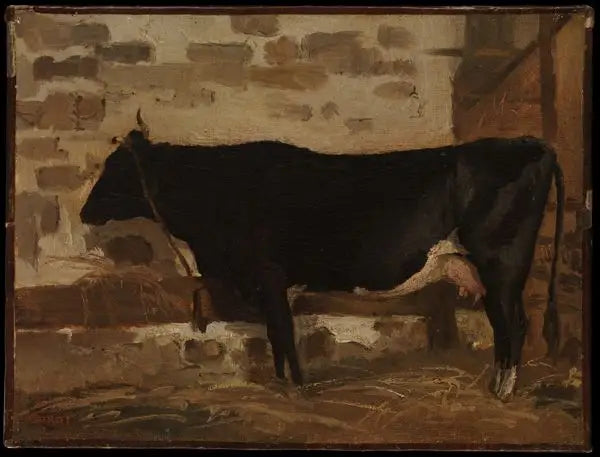 Ku i en låve - Jean-Baptiste Camille Corot