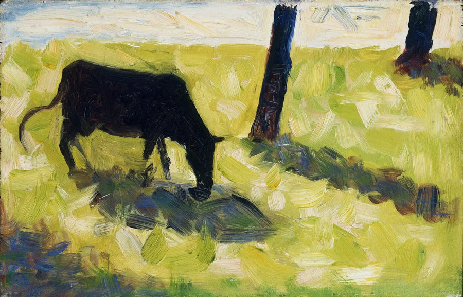 Svart ku i en eng - Georges Seurat