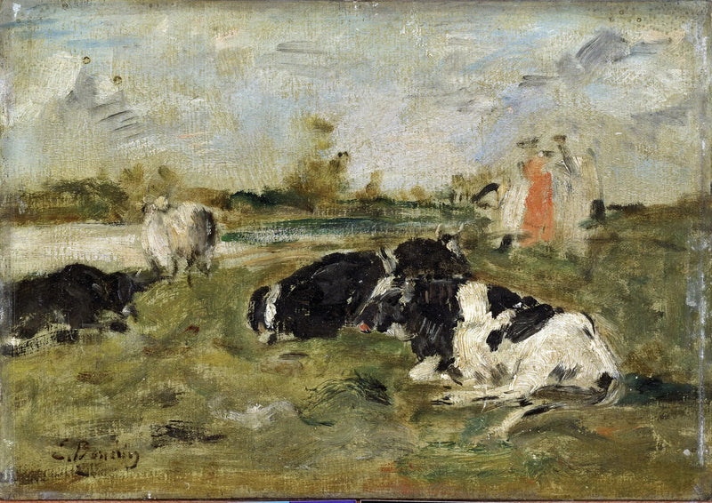 Kuer på en eng - Eugène Boudin