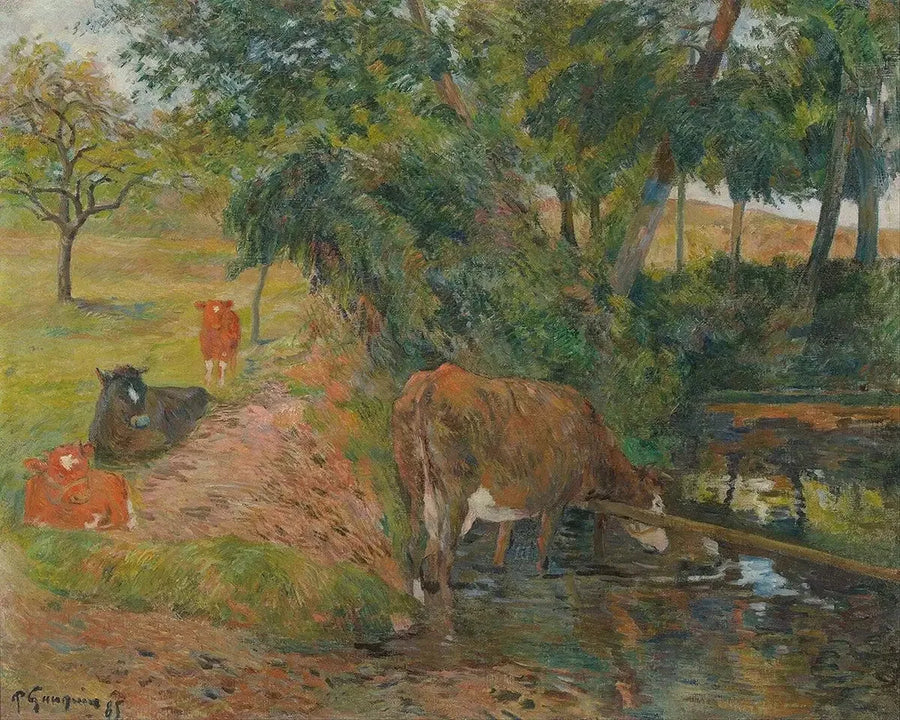 Kuer nær Dieppe, eller Kuer i hvile - Paul Gauguin