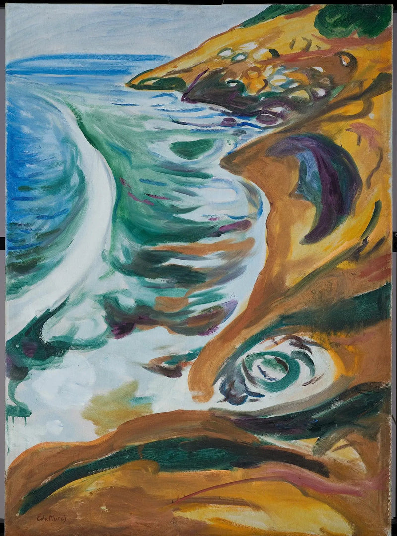 Bølger som krasjer mot klippene - Edvard Munch