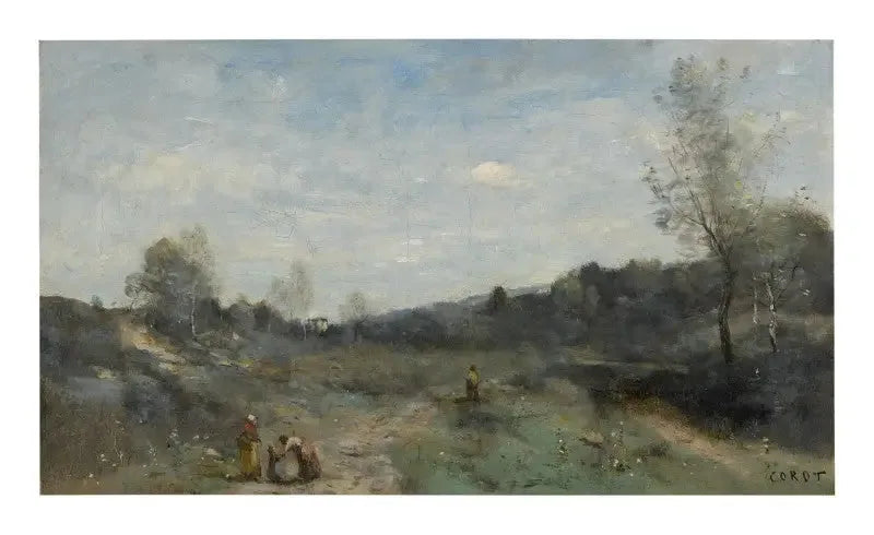Utsikt over åpne daler - Jean-Baptiste Camille Corot
